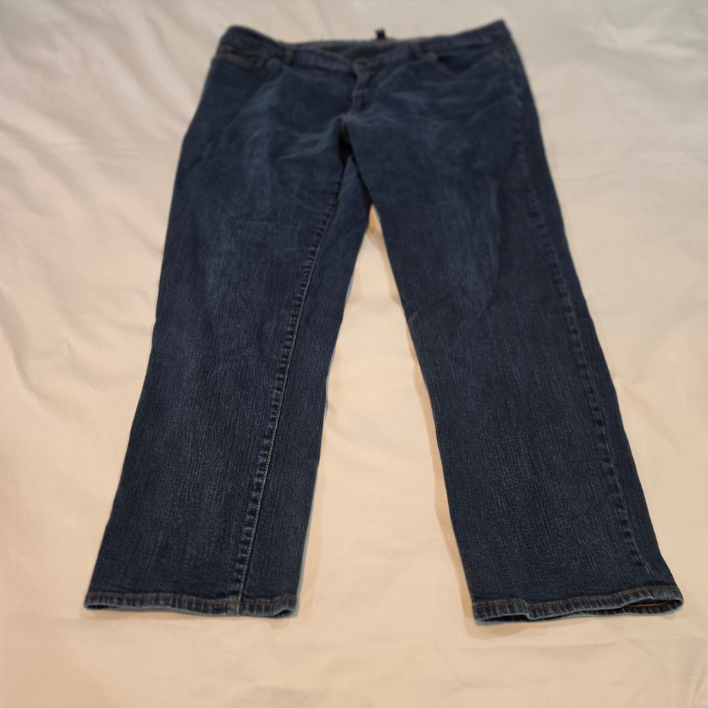 Chaps Daniella Curvy Straight Leg Jeans Womens 20W Blue Excellent Dark Wash
